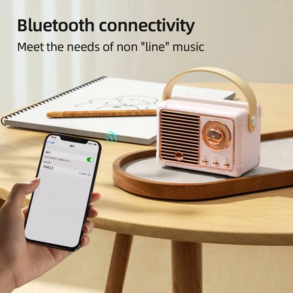 Vintage-Style Wireless Bluetooth Speaker with Subwoofer