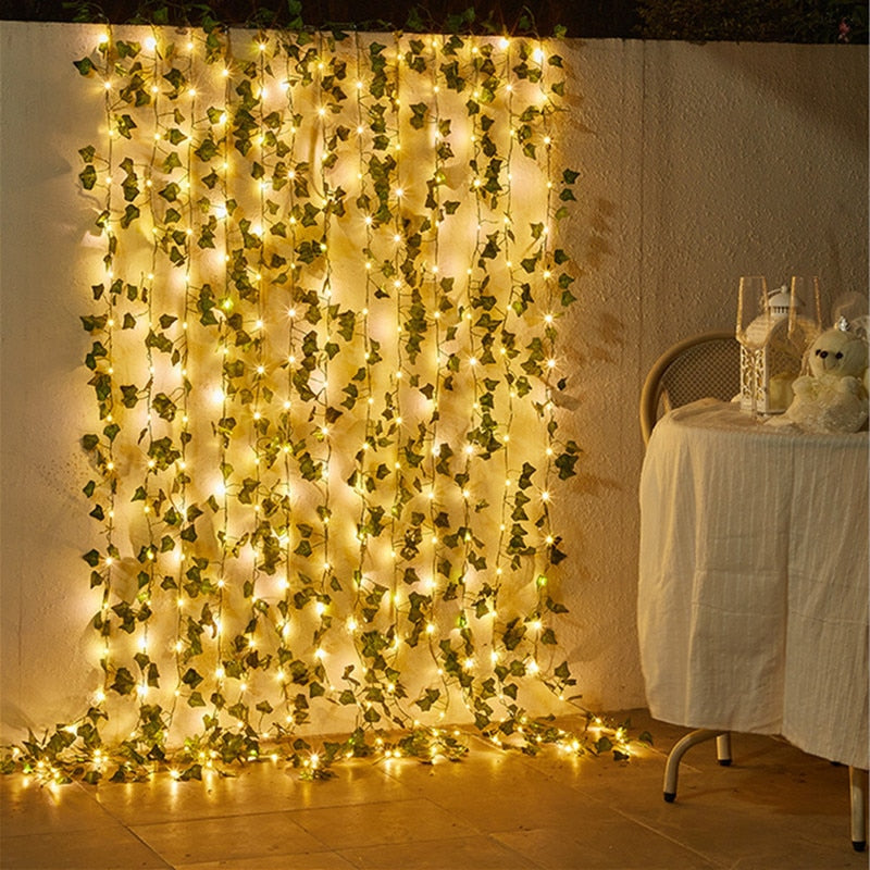 Garden vine LED string lights