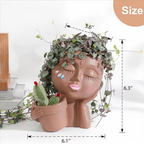 Chic Dual Face Head Planters for Indoor and Outdoor Use