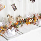 AutumnPumpkin Autumn Wreath with Maple Leaves and Pumpkins – Front Door Decoration