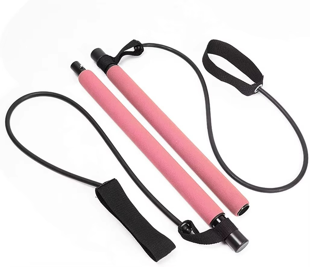 Portable Pilates Bar Kit with Resistance Bands for Full Body Home Workouts