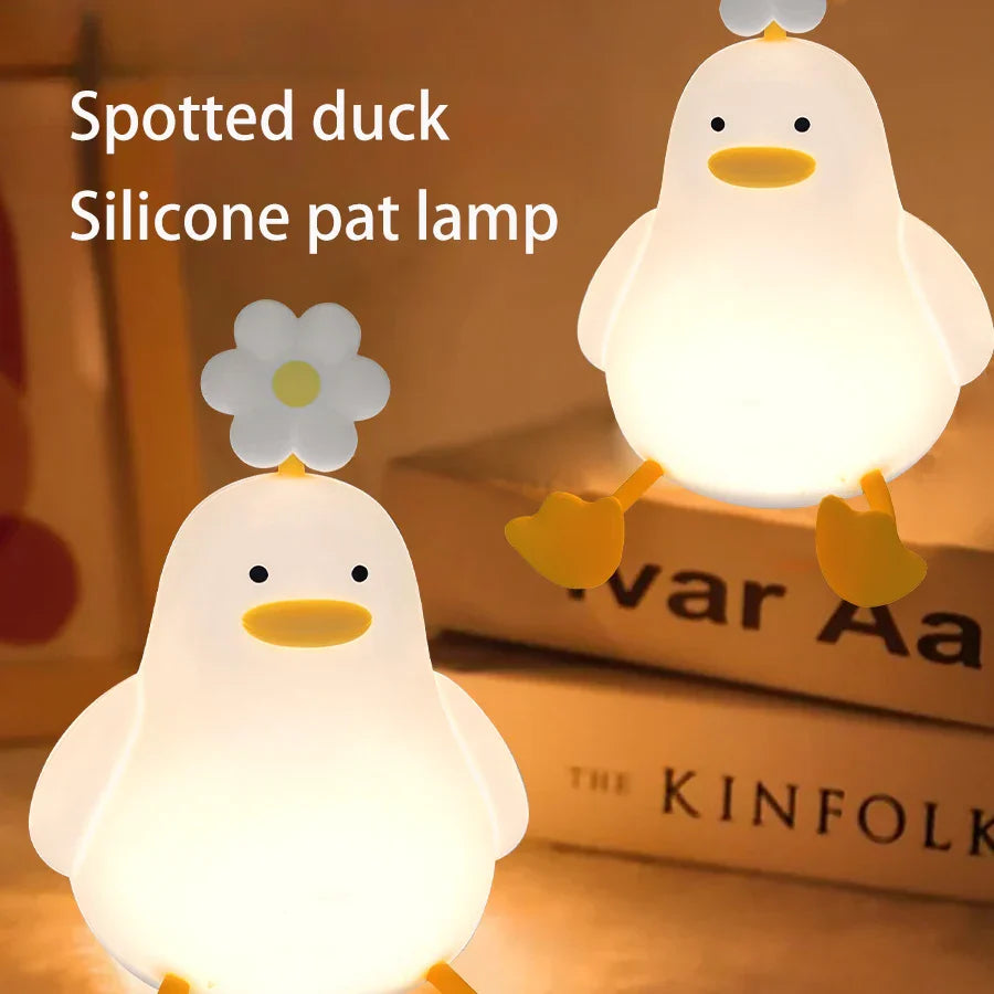 Cute Flower Duck Phone Holder Night Lamp