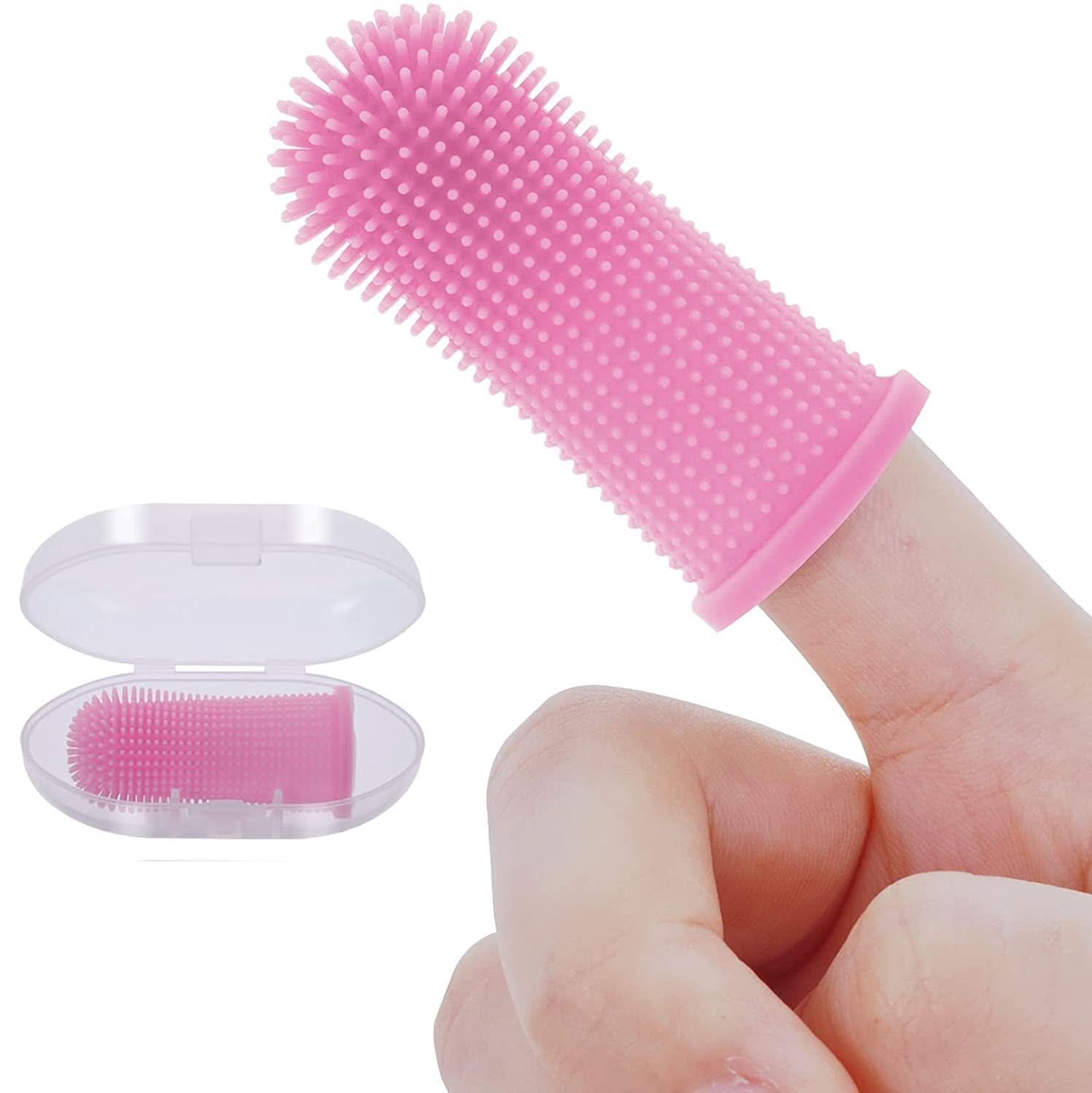 360° silicone finger toothbrush for safe dental care for dogs