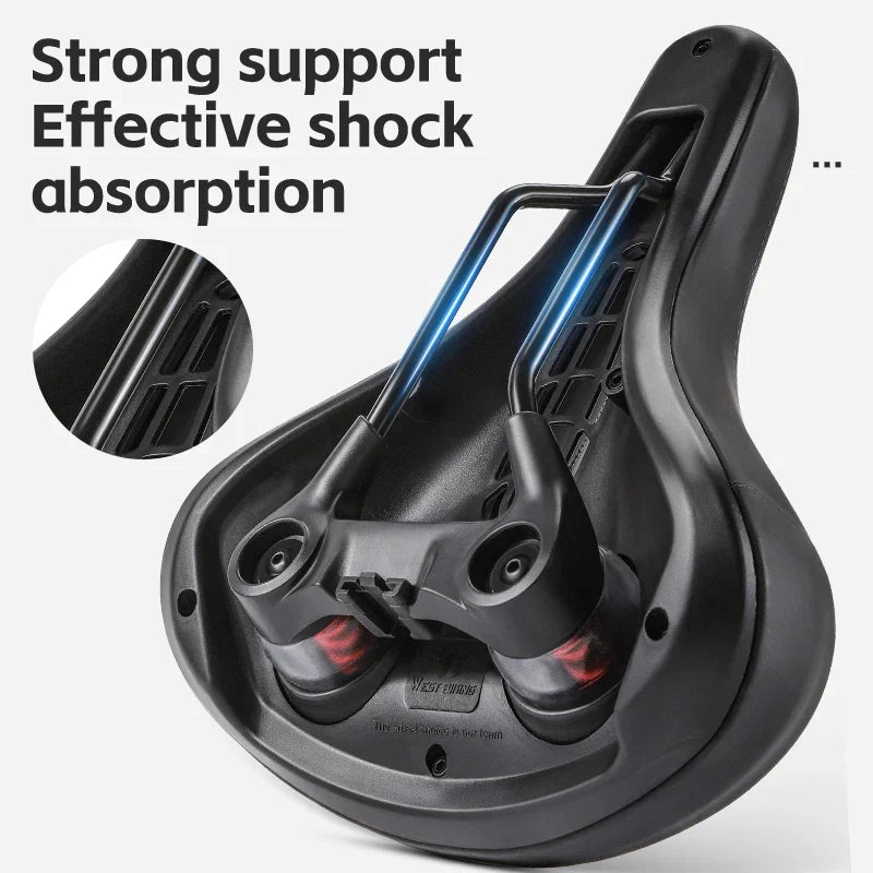 Comfortable Shock Absorbing Bike Saddle with Hollow Design, Waterproof Bike Seat for Enhanced Riding Experience