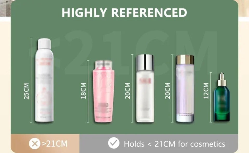 Luxury Transparent Makeup Organizer with Sliding Doors and Drawers