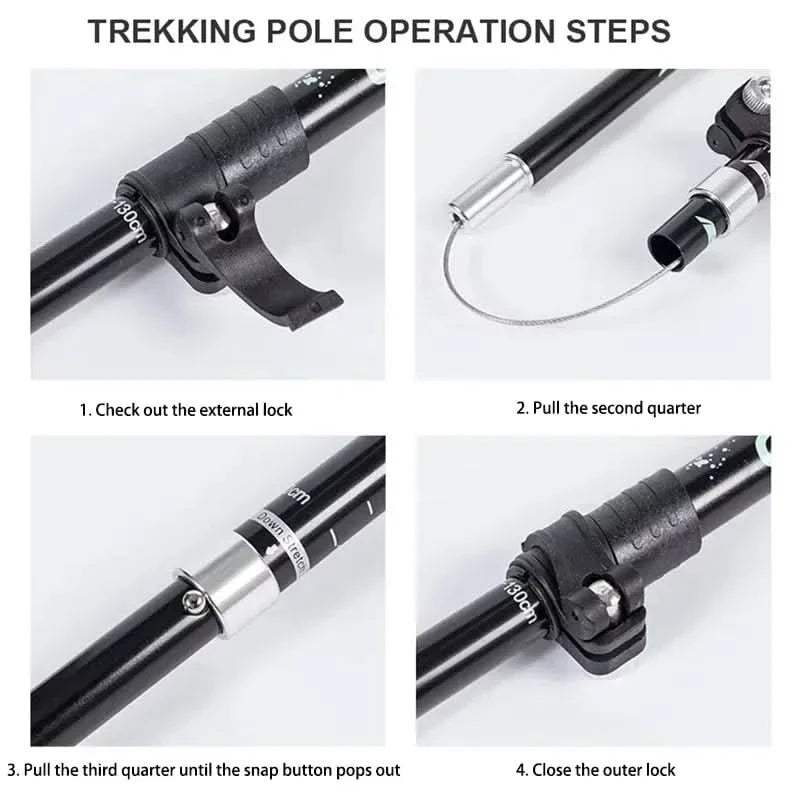Foldable trekking poles for hiking & outdoor adventures