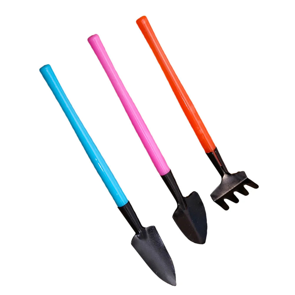 Florinita 3-piece Mini Garden Tool Set | Hand Trowel, Rake & Shovel | For Houseplants & Bonsai | 22 cm Length