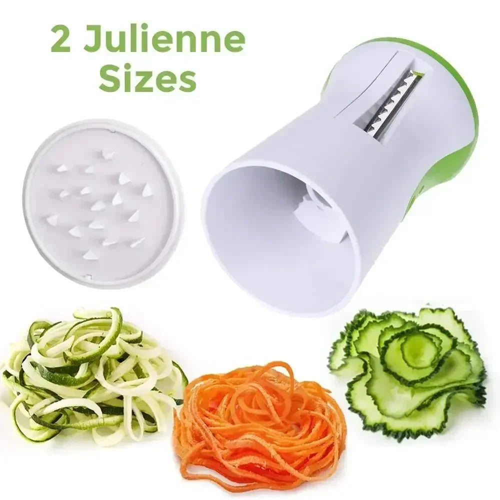 VeggiTwist Spiral Cutter | For Vegetables & Cheese | Manual & Compact | Stainless Steel & BPA-free Plastic