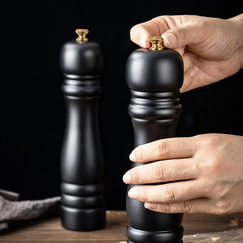 Salt and Pepper Mill Set – Manual Spice Mill made of Wood with Ceramic Grinder & Adjustable Grinding Degree