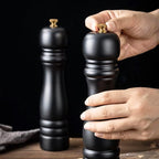 Salt and Pepper Mill Set – Manual Spice Mill made of Wood with Ceramic Grinder & Adjustable Grinding Degree