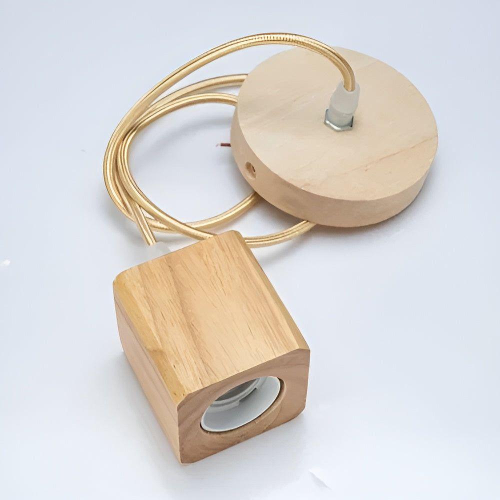 Handcrafted wooden pendant lamp with a naturally warm aura and timeless charm
