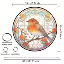 Acrylic Sun Catcher LumoOwl | 15 cm Round | Owl Decor | Window & Wall Pendant | Gift Idea