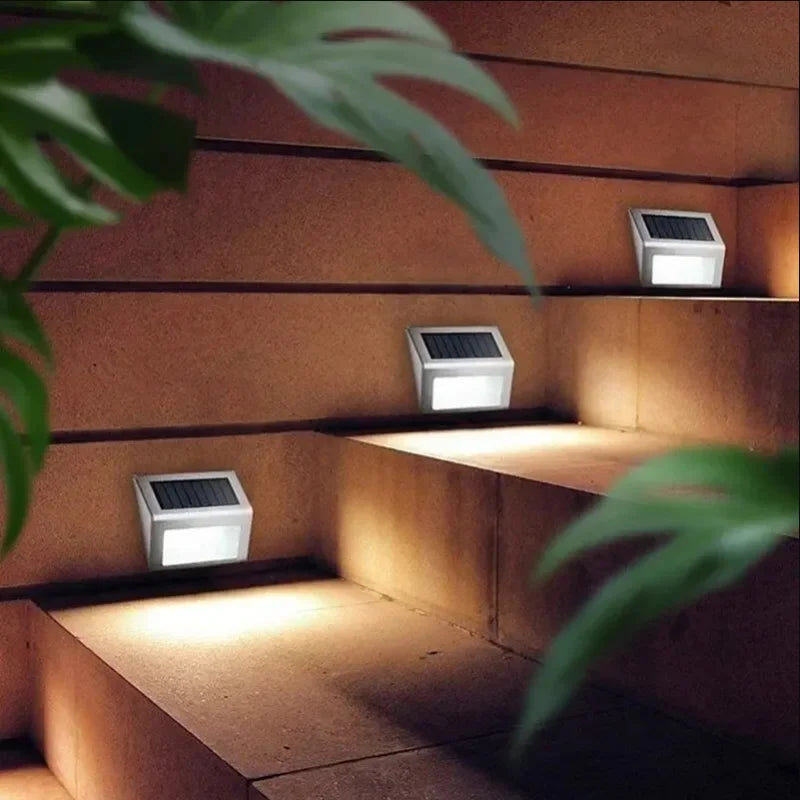 Lunettra Solar Step Light Stainless Steel | 3 LEDs | IP45 Waterproof | Eco-Friendly & Corrosion Resistant | For Garden, Fence & Wall