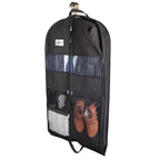 Travel Dresses Garment Bag for Travel | Double-Sided Zipper & XXL Pockets | Breathable & Transparent | 43 inch Hanging Suit Organizer