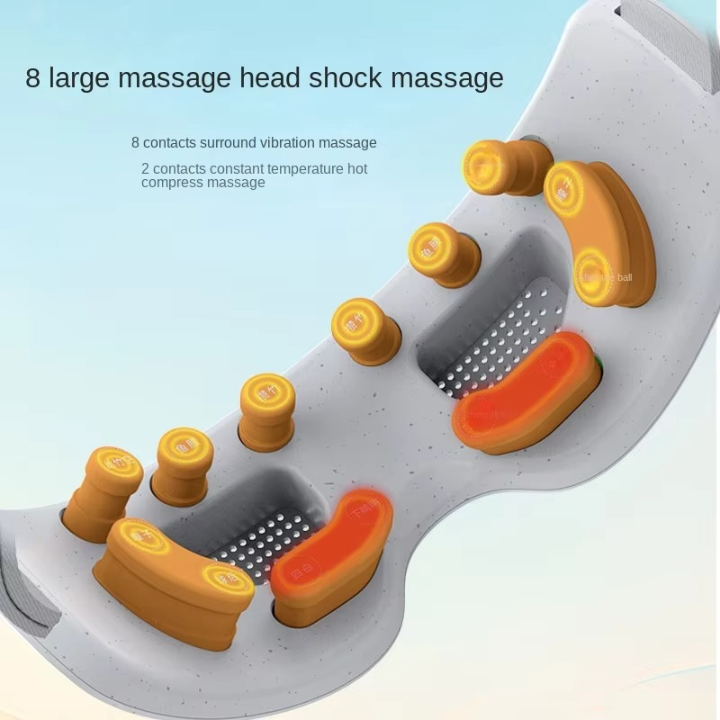 Rechargeable Eye Massager Mask with Heat Therapy Vibration and Bluetooth Music