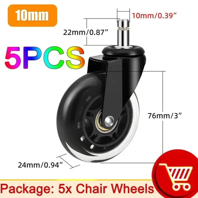 Swivel Roller Office Chair Wheels 5PCS