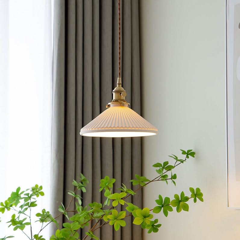 Scandinavian White Ceramic Pendant Light
