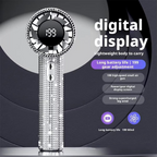 Diamond-Embellished Portable Fan with 199 Speed Settings and Type-C Recharge