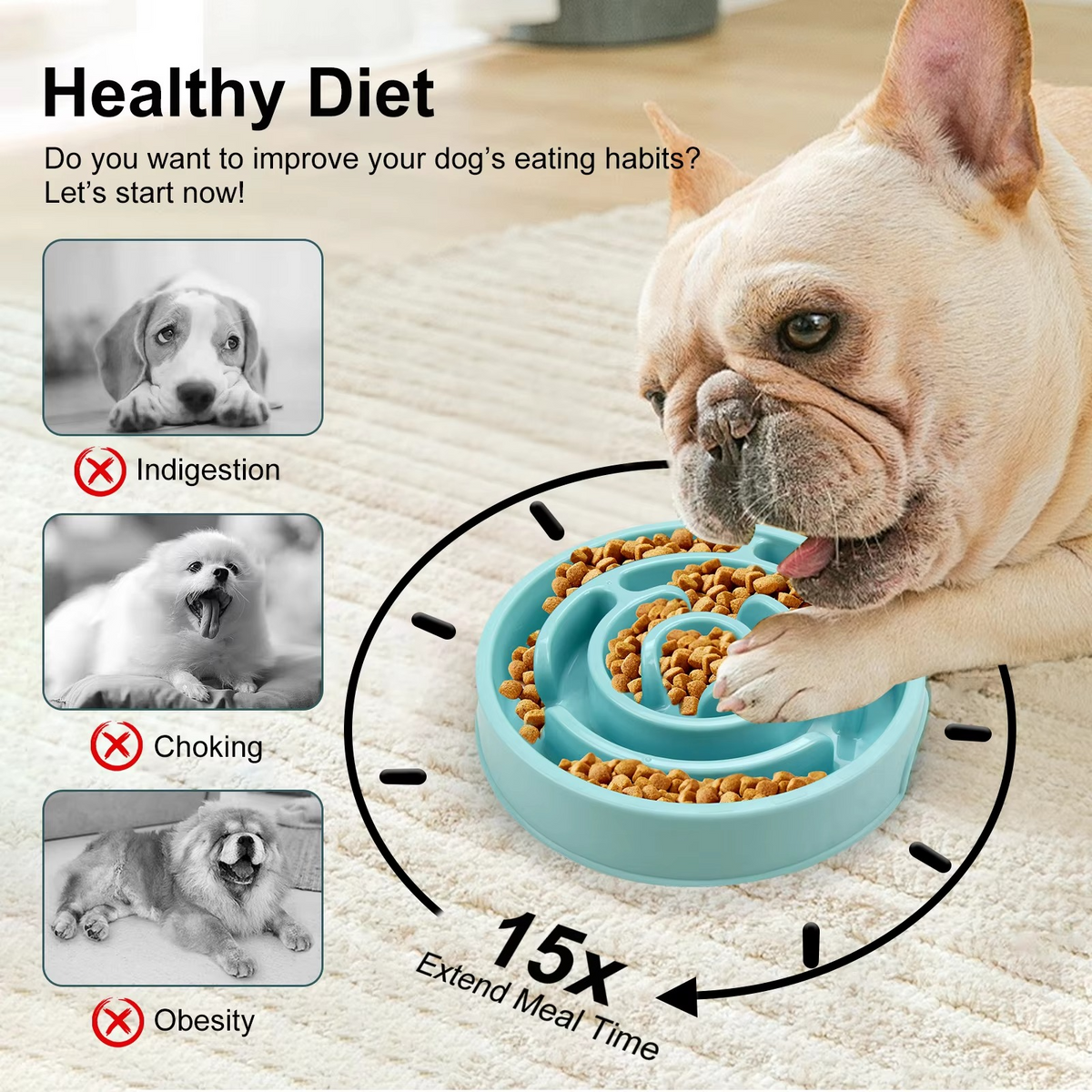 Ultimate Pet Slow Feeder Bowl – Secure and Robust for All Pet Sizes