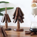 Walnut Coaster Set - Protect your surfaces with tree-shaped coasters