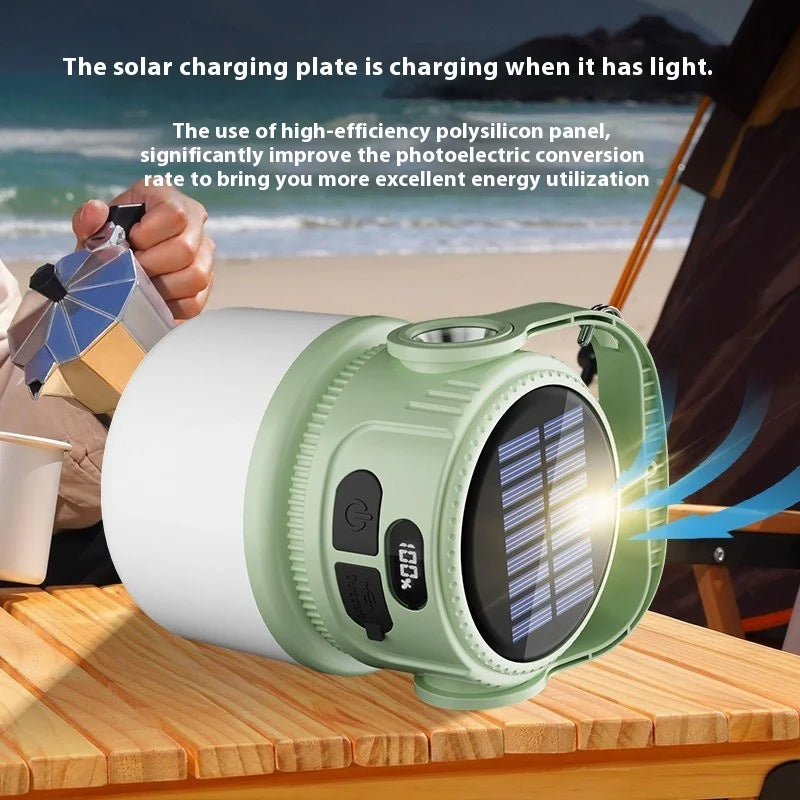 Luminatra Solar LED Camping Lamp | Rechargeable & Waterproof | 6 Light Modes | For Outdoor, Emergencies & Travel
