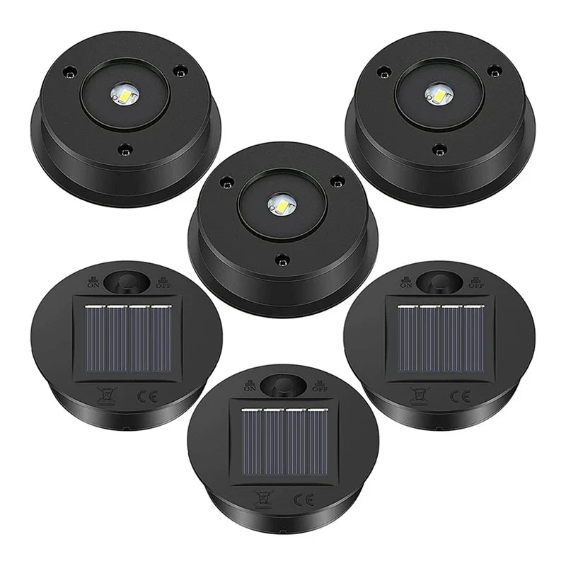Solaverna 6-piece set solar replacement lids for garden lanterns | Ø 7 cm | LED lights with solar panel | Waterproof & Automatic