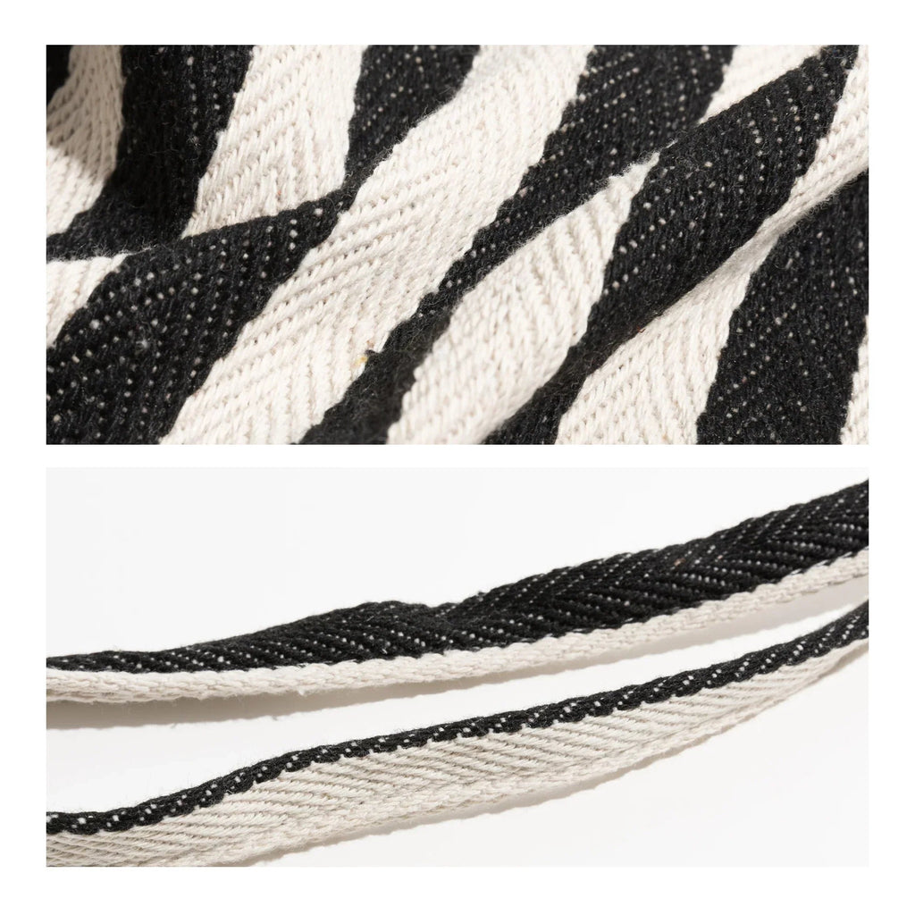 Striped linen tote bag