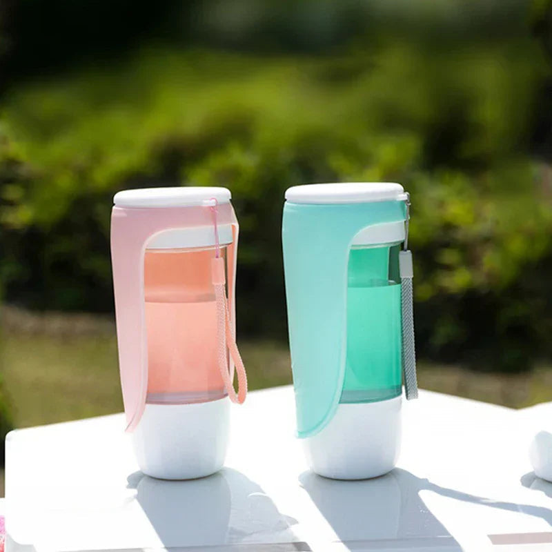 2-in-1 Dog Water Bottle Vanduro GoSip | Foldable Water Dispenser with Bowl & Food Compartment | For Small & Large Dogs | Portable & Leakproof