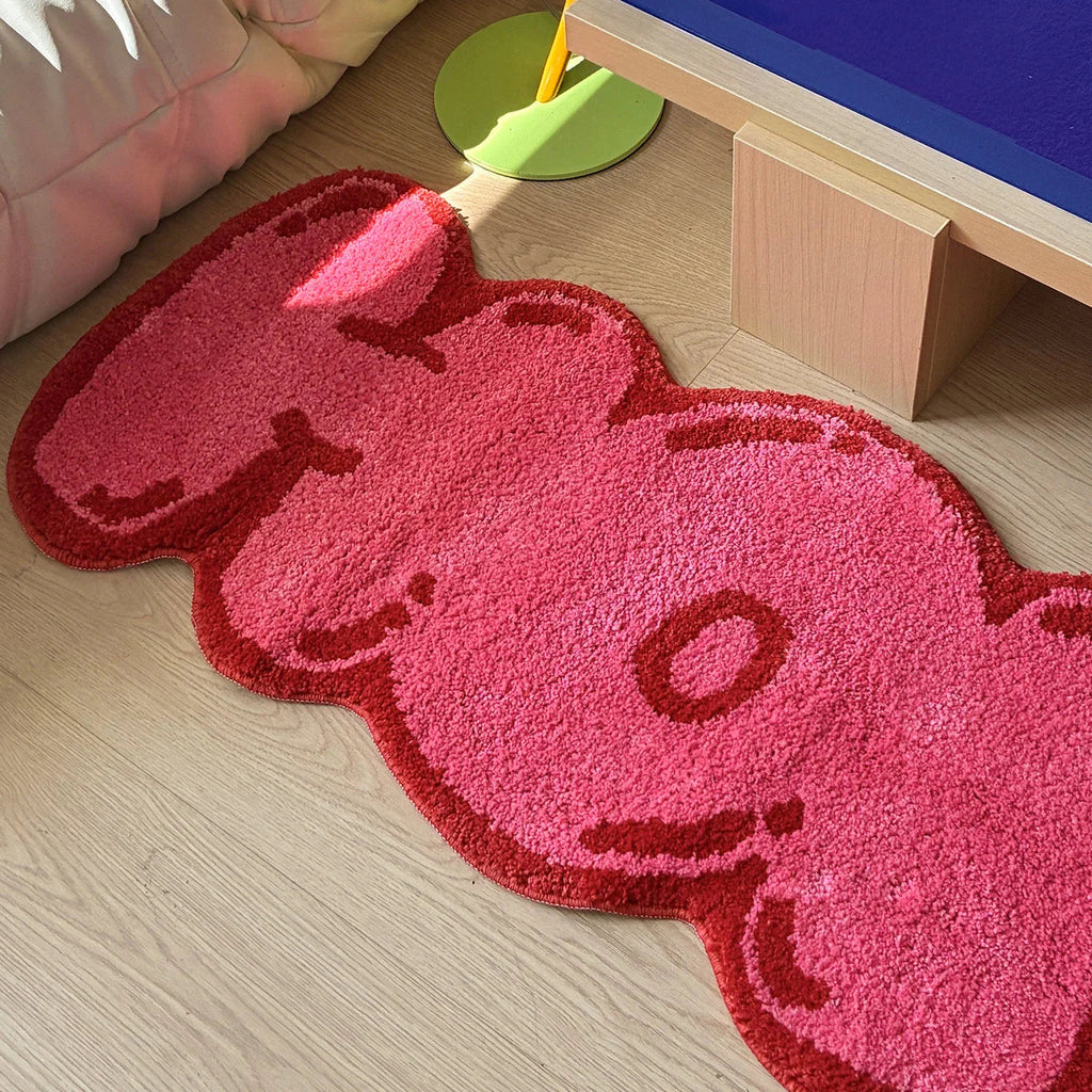 Pink Tufted "HOME" Balloon Font Rug