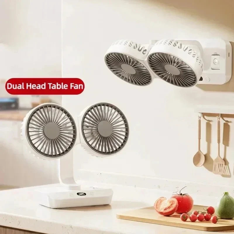 Brisano Table Fan Cordless | 8000mAh Battery | 90° Adjustable & 4-Speed Wind | LED Display & USB Charging