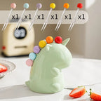 Ceramic Unicorn Stainless Steel Fruit Fork Set