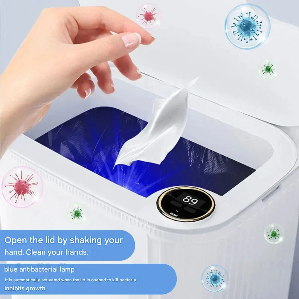 Smart Sensor Trash Can with Digital Display & Type-C Charging – CleanBin