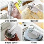 Fugenix Cleaning Brush Set | 9-Pack Grout & Groove Brushes | Ergonomic & Reusable | For Bathroom, Kitchen & Windows