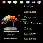 Crystal Tree AuroraTree | Natural Gemstones | Agate Base & Copper Wire | Feng Shui Lucky Tree 10 cm