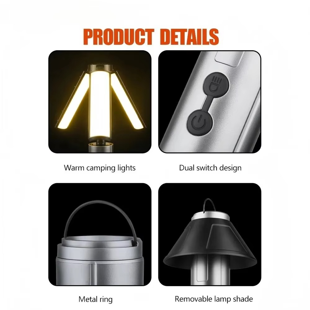 Rechargeable 2-in-1 Telescoping Camping Lantern & Flashlight with Hook