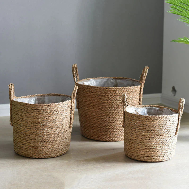 Fibrano Flower Pot Braided | Made of Natural Fibers | Boho & Country Style | 2 Sizes