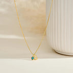 Dainty Initial & Birthstone Necklace