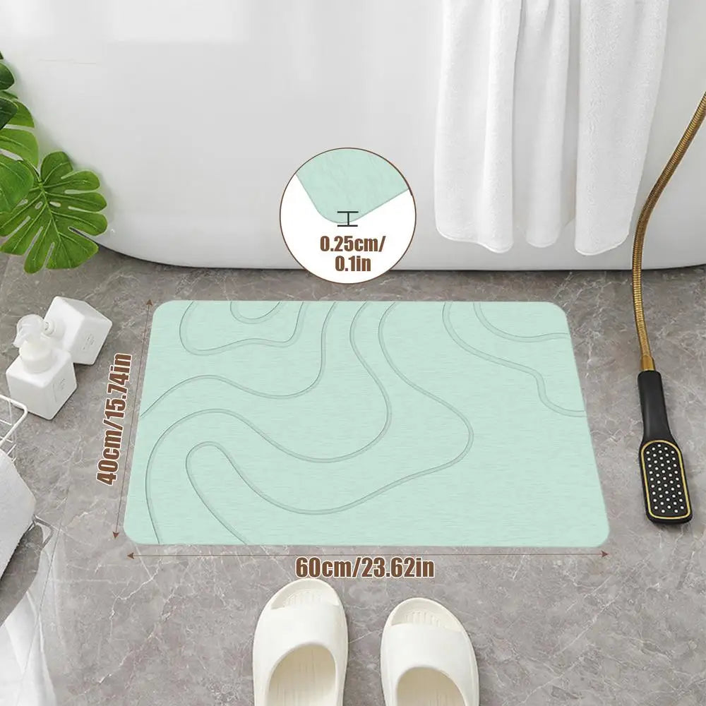 Drysera Bath Mat | Bath Mat Stone Look | Quick Drying & Non-Slip | 40 × 60 cm | Diatomite & Rubber
