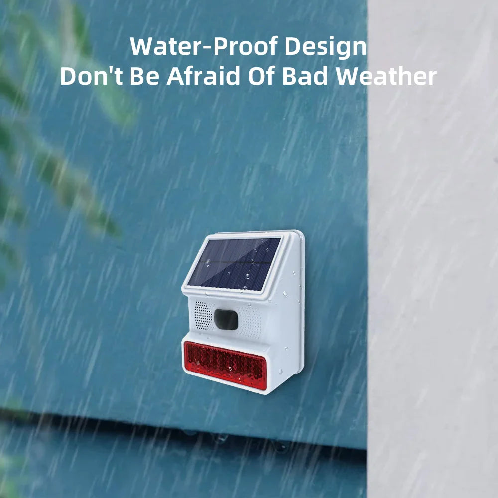Solar-External Siren Securon 433S | 433 MHz Wireless Alarm Module with Light & Sound | For GSM/WiFi Alarm Systems | Solar Powered & Weatherproof