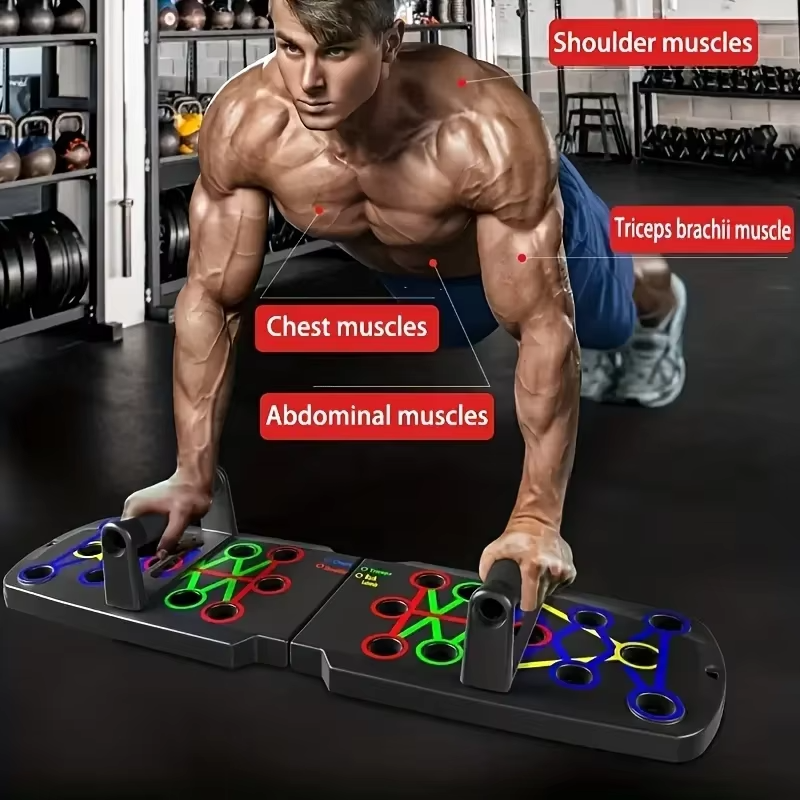 Portable Foldable Push-Up Board for Full-Body Strength Training