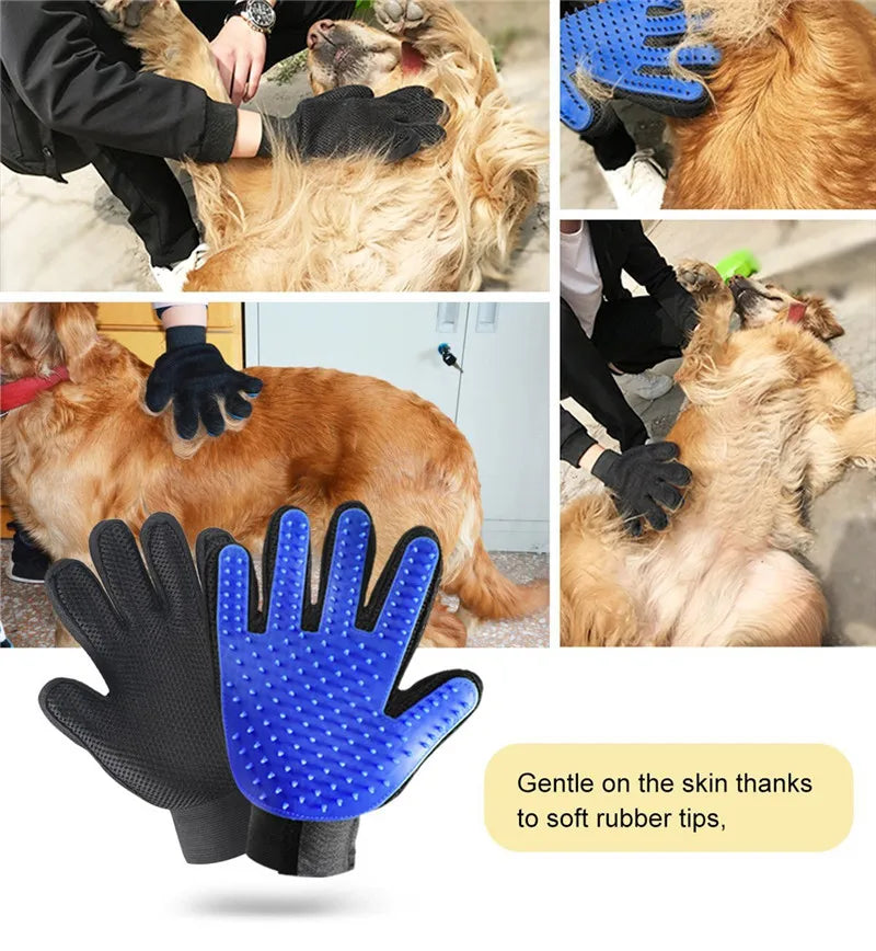 Fur Care Glove PawLiss TouchGlove | 5-Finger Massage Glove for Dogs & Cats | 23.2×17.2 cm | TPR & Mesh | Left or Right