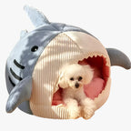 SoftBloom Shark Cat Bed – Cozy Hideaway for Indoor