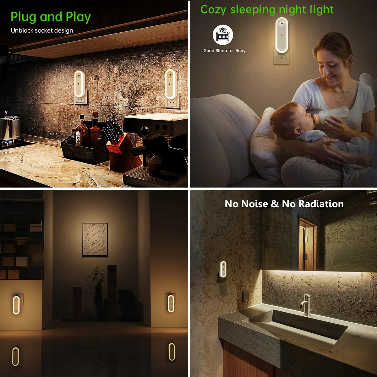 Air purifier & night light Aeroluna | Ion technology without filter | For bedroom, kitchen & office | Compact & quiet
