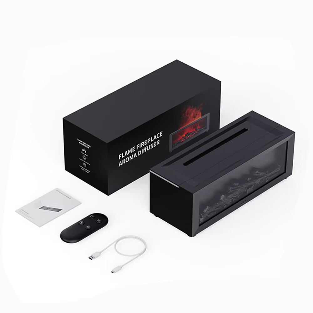 Simulated Flame Aromatherapy Diffuser and Air Humidifier with Timer