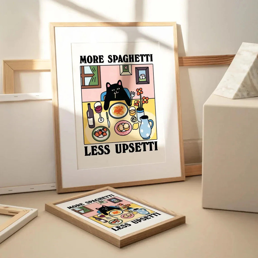 More Spaghetti Less Regretti Wall Art
