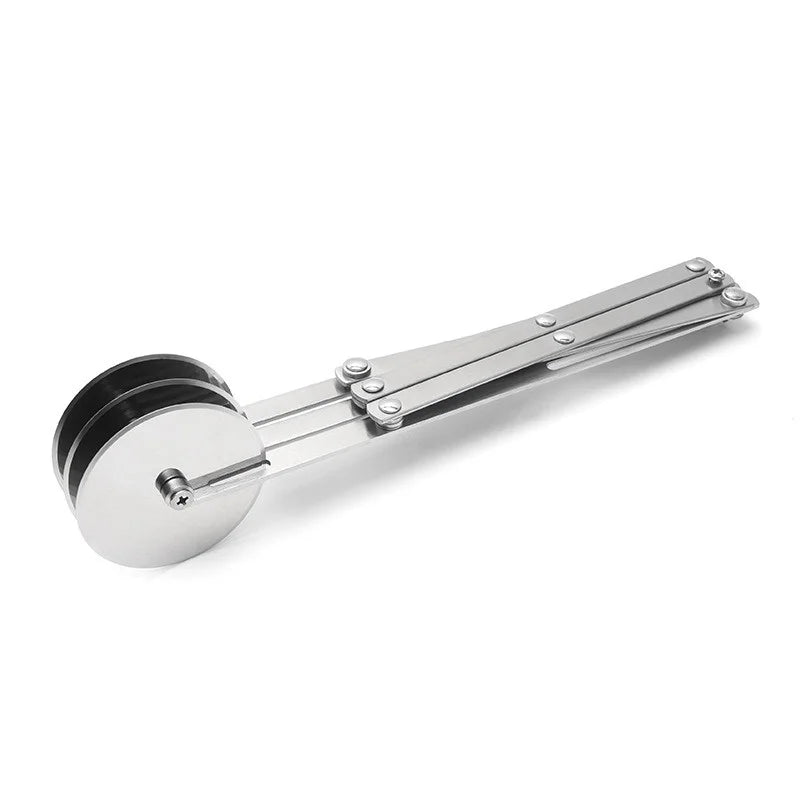 SlicePro Stainless Steel Dough Cutter | Foldable & Adjustable | 3–7 Wheels | Perfect Portioning for Pizza, Pastries & Pasta