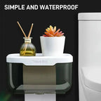 Wall-Mounted Toilet Paper Holder | With Shelf & Waterproof Box | Modern & Space-Saving