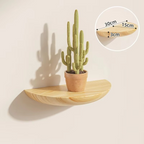 Half-Round Wooden Floating Shelf - Modern Wall-Mounted Display for Home & Bathroom