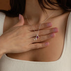 Dainty Cursive Heart Birthstone Letter Initial Necklace