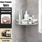 AquaSpace Pro | Corner Shower Shelf Without Drilling | Aluminum | Rust-Free & Load-Bearing | Bathroom Shelf in Black, White, Silver or Black-Gold